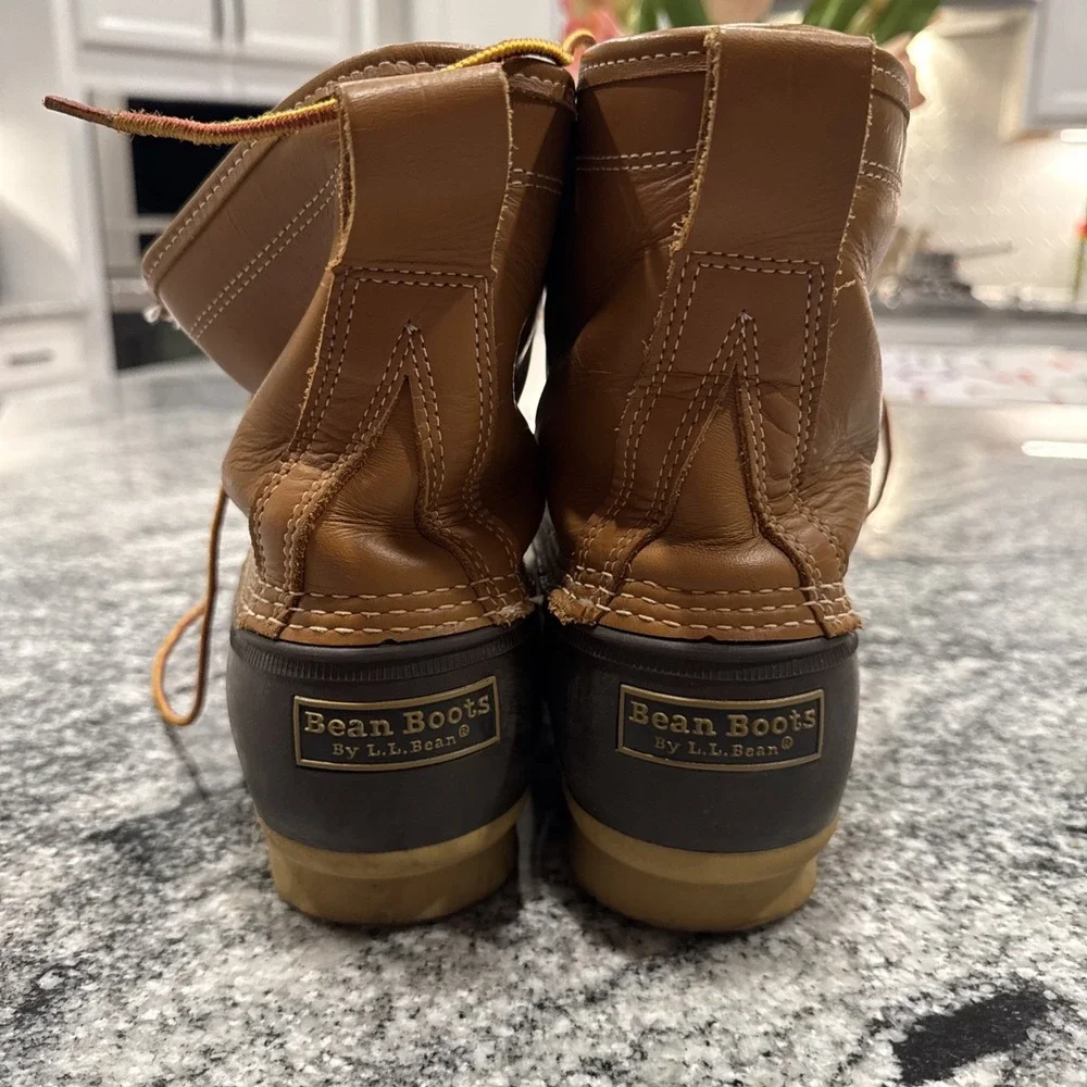 L.L.Bean Bean Boots Women's 10 Brown Duck Boots Lace Up Rubber‎ Rain Snow